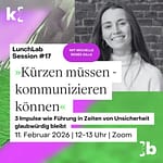 LunchLab Session #17 mit Michelle Renée Gille – Kürzen müssen kommunizieren können, Kulturbotschaft Berlin